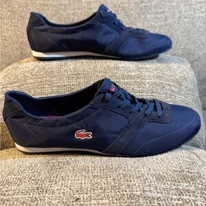 Lacoste Lancelle Women’s Navy Blue Suede Lace-Up Sneakers Size 9.5